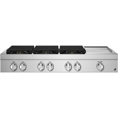 JennAir - NOIR 48" Built-In Gas Cooktop with Griddle - Stainless steel
