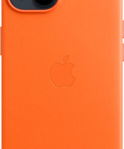 Apple - iPhone 14 Leather Case with MagSafe - Orange