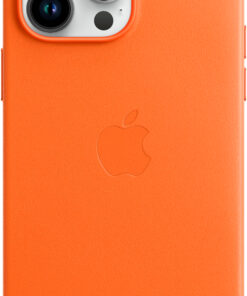 Apple - iPhone 14 Pro Max Leather Case with MagSafe - Orange