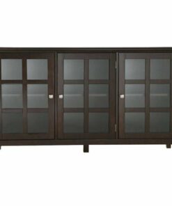Simpli Home - Acadian Rustic Wide Storage Cabinet - Tobacco Brown
