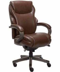La-Z-Boy - Hyland Bonded Leather & Memory Foam Executive Chair - Gray/Brown