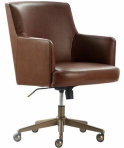 Finch - Belmont Modern Bonded Leather Home Office Chair - Bronze/Cognac Brown