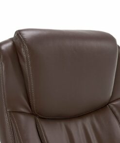 La-Z-Boy - Delano Big & Tall Bonded Leather Executive Chair - Chocolate Brown/Gray Wood