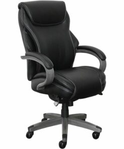 La-Z-Boy - Hyland Bonded Leather & Memory Foam Executive Chair - Gray/Black