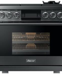 Dacor - Contemporary 5.4 Cu. Ft. Self-Cleaning Freestanding Gas Convection Range with 6 burners, Liquid Propane Convertible - Graphite Stainless Steel