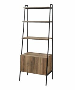 Walker Edison - 72" Industrial Ladder 5-Shelf Storage Bookcase - Rustic Oak