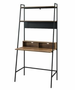 Walker Edison - Modern Ladder Wood Computer Desk - Rustic Oak