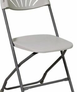 WorkSmart - Resin Plastic Folding Chair (Set of 4) - Light Gray