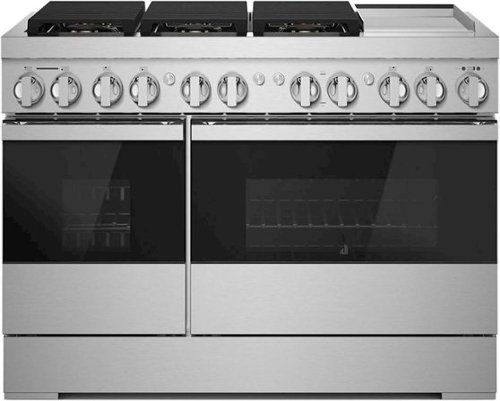 JennAir - NOIR 6.3 Cu. Ft. Freestanding Double Oven Dual Fuel True Convection Range with Self-Cleaning and Griddle - Stainless steel