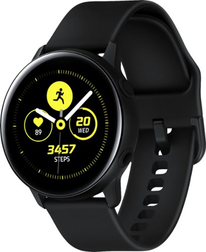 Samsung - Geek Squad Certified Refurbished Galaxy Watch Active Smartwatch 40mm Aluminium - Black