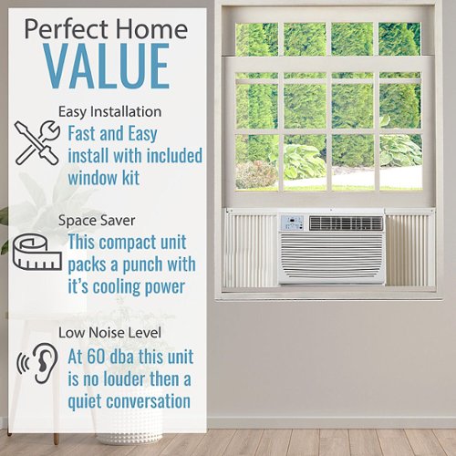 Keystone - 550 Sq. Ft. 12,000 BTU Window Air Conditioner and 11,000 BTU Heater - White