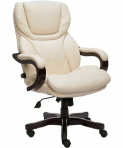Serta - Big and Tall Bonded Leather Executive Chair - Ivory