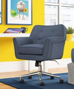 Serta - Ashland Memory Foam & Twill Fabric Home Office Chair - Blue