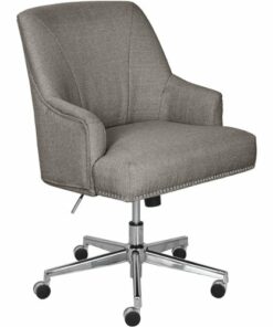 Serta - Leighton Modern Fabric & Memory Foam Home Office Chair - Soft Medium Gray