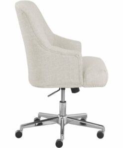 Serta - Leighton Modern Fabric & Memory Foam Home Office Chair - Cozy Ivory