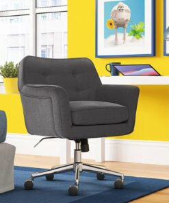Serta - Ashland Memory Foam & Twill Fabric Home Office Chair - Graphite