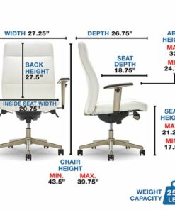 La-Z-Boy - Baylor Modern Bonded Leather Executive Chair - White - Bonded Leather