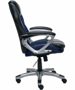 Serta - Works Mesh & Faux Leather Executive Chair - Blue