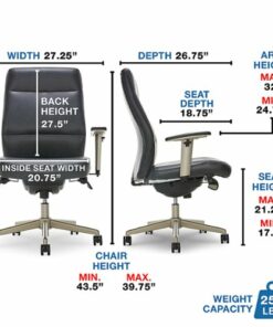 La-Z-Boy - Baylor Modern Bonded Leather Executive Chair - Black - Bonded Leather