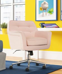 Serta - Ashland Memory Foam & Twill Fabric Home Office Chair - Blush Pink
