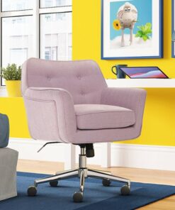 Serta - Ashland Memory Foam & Twill Fabric Home Office Chair - Lilac