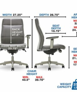 La-Z-Boy - Baylor Modern Bonded Leather Executive Chair - Gray - Bonded Leather