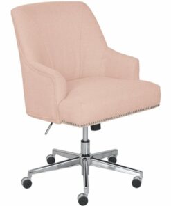 Serta - Leighton Modern Memory Foam & Twill Fabric Home Office Chair - Blush Pink