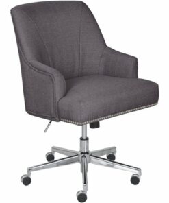 Serta - Leighton Modern Memory Foam & Twill Fabric Home Office Chair - Graphite