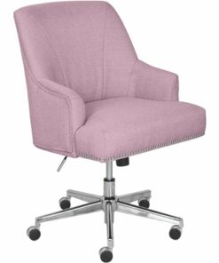 Serta - Leighton Modern Memory Foam & Twill Fabric Home Office Chair - Lilac