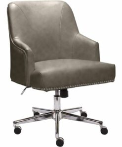 Serta - Leighton Modern Bonded Leather & Memory Foam Home Office Chair - Gray