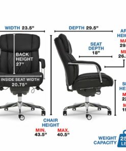 La-Z-Boy - Comfort and Beauty Sutherland Diamond-Quilted Bonded Leather Office Chair - Midnight Black