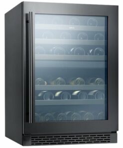Zephyr - Presrv Wine Cooler, 24in UC, Blk SS+Gls, 2Z - Black stainless steel