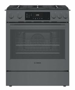 Bosch - 800 Series 4.8 Cu. Ft. Slide-In Gas Convection Range with Self-Cleaning - Black Stainless Steel