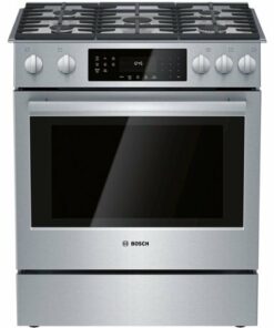 Bosch - 800 Series 4.8 Cu. Ft. Self-Cleaning Slide-In Gas Convection Range - Stainless steel