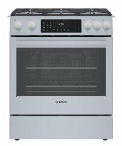 Bosch - 800 Series 4.6 Cu. Ft. Slide-In Dual Fuel Convection Range with Self-Cleaning - Stainless steel