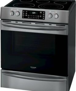 Frigidaire - Gallery 5.4 Cu. Ft. Freestanding Electric Air Fry Range with Self and Steam Clean - Black Stainless Steel
