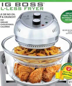 Big Boss - Oil-less Air Fryer, 16 Quart, 1300W, Easy Operation with Built in timer - Silver