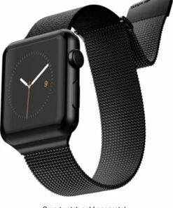 Raptic - Hybrid Mesh Watch Band for Apple Watch® 42mm, 44mm and Series 7, 45mm - Black