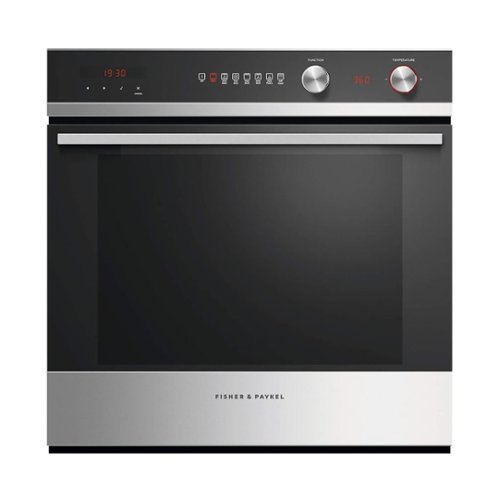 Fisher & Paykel - Contemporary 23.5" Built-In Single Electric Wall Oven - Brushed Stainless Steel/Black Glass