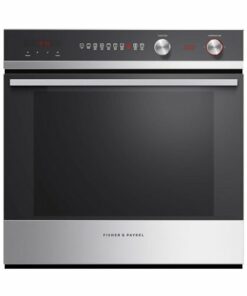 Fisher & Paykel - Contemporary 23.5" Built-In Single Electric Convection Wall Oven - Brushed stainless steel/black glass