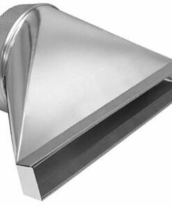 Zephyr - 2 in. x 19 in. Rectangular to 8 in. Round Transition for Lift Downdraft - Silver