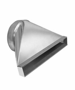 Zephyr - 2 in. x 19 in. Rectangular to 10 in. Round Transition for Lift Downdraft - Silver