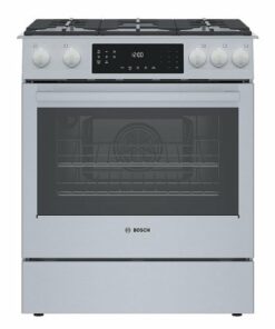 Bosch - Benchmark Series 4.8 Cu. Ft. Slide-In Gas Convection Range with Self-Cleaning - Stainless steel