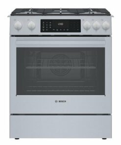 Bosch - Benchmark Series 4.6 Cu. Ft. Slide-In Dual Fuel Convection Range with Self-Cleaning - Stainless steel