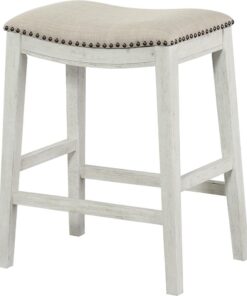 OSP Home Furnishings - Contemporary Wood Saddle Stool (Set of 2) - Beige