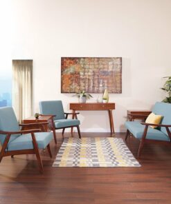 OSP Home Furnishings - Davis Mid-Century Fabric Armchair - Klein Sea