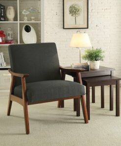 OSP Home Furnishings - Davis Mid-Century Fabric Armchair - Klein Charcoal
