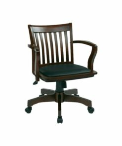 OSP Designs - Wood Bankers Vinyl Chair - Espresso