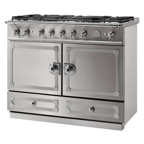 La Cornue - Freestanding Double Oven Dual Fuel Convection Range - Stainless Steel with SS & Satin Chrome accents