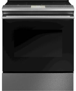 Café - Modern Glass 5.3 Cu. Ft. Slide-In Electric Induction True Convection Range with Self-Steam Cleaning and In-Oven Camera - Platinum Glass